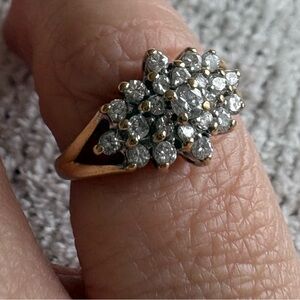 Elegant Vintage 14k Gold and Diamond Cocktail Ring